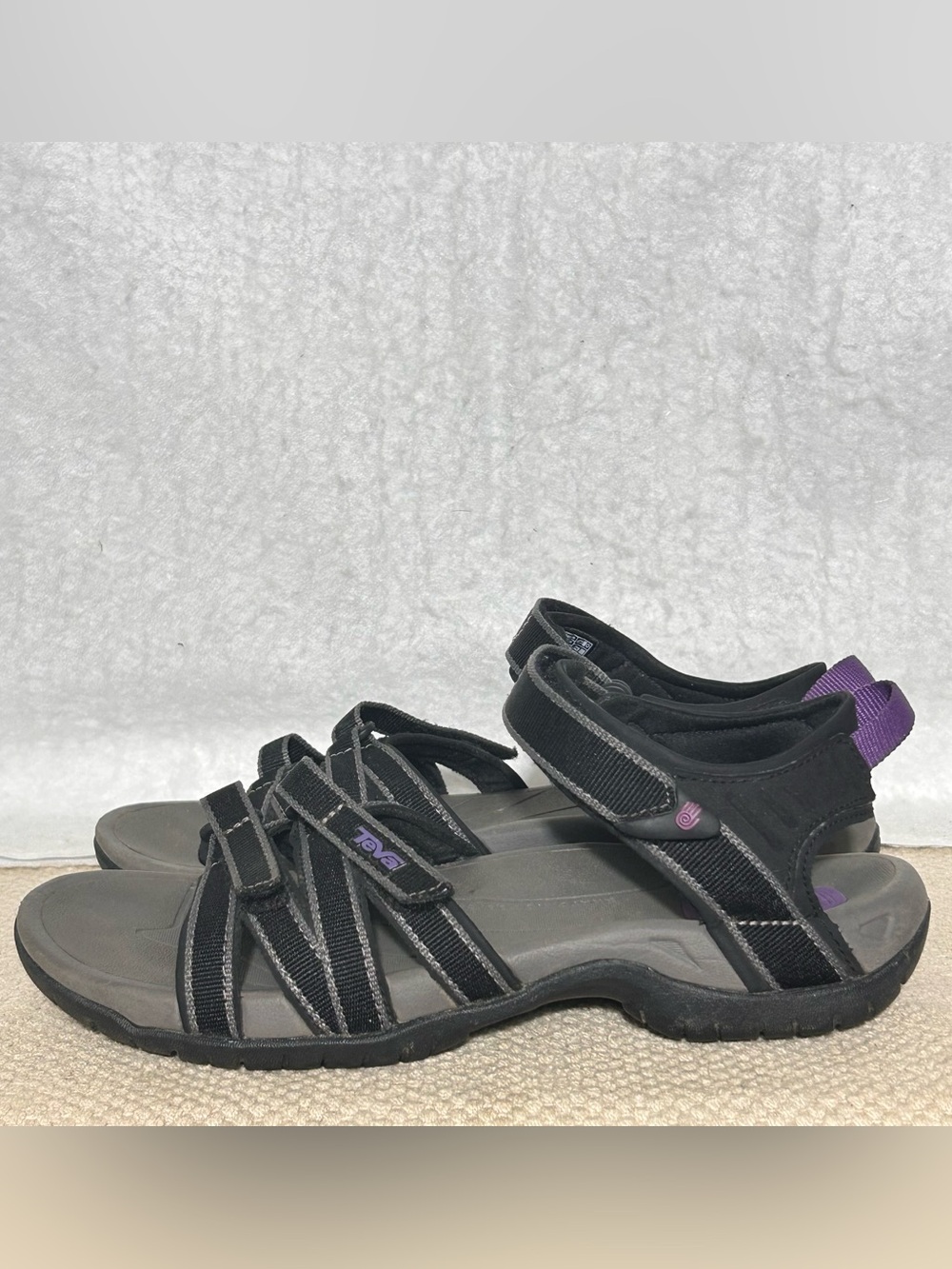 Teva Womens Black Tirra Strap Athletic Sports Hiking Sandals Shoes SZ US 7.5 - Picture 2 of 11